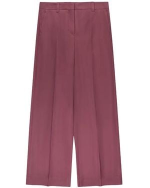 Slowear Pantalones Rectos De Satén - Morado
