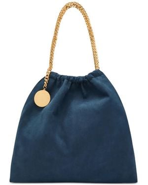 Stella McCartney Falabella Chain-Link Drawstring Shoulder Bag - Blue
