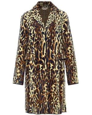 Marni Animalier Wool Chenille Coat - White