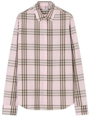 Burberry Check Cotton Shirt - Pink