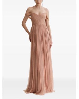 Framboise Kiros Off-Shoulder Pleated Dress - Natural