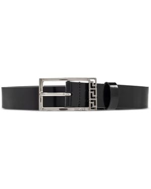 Versace Ceinture En Cuir À Détail De Logo - Blanc