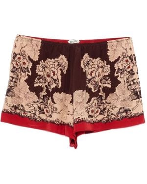 Bode Floral Tap Shorts - Red