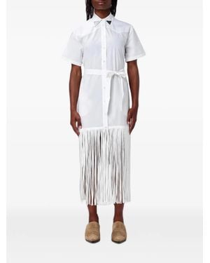 Pinko Fringed Midi Dress - White