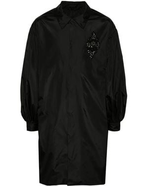 Simone Rocha Crystal-Embellished Car Coat - Black