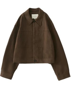 Studio Nicholson Piper Patch Pockets Cropped Jacket - Brown
