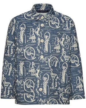 Henrik Vibskov Wheel Doodle-Print Jacket - Blue