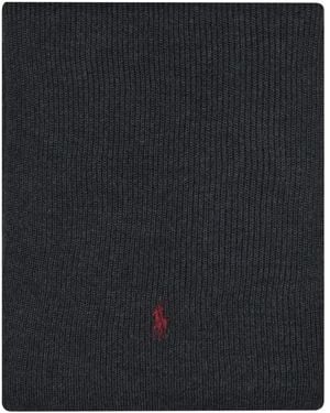 Polo Ralph Lauren Logo-Embroidered Scarf - Black