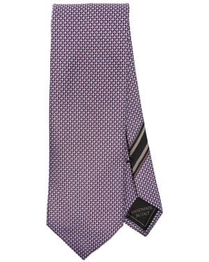 Brioni Jacquard Silk Tie - Purple