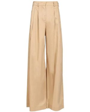 Al Duca d'Aosta Pleated Wide-Leg Trousers - Natural
