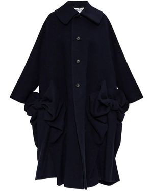 Comme des Garçons Bow-Detail Wool Coat - Blue
