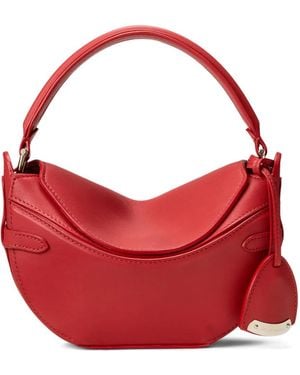 Ralph Lauren Sac À Rabat En Cuir Format Mini - Red