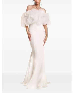 Ana Radu Vestido con volantes - Blanco