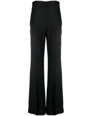 Twinset Satin-Finish Wide-Leg Trousers - Black