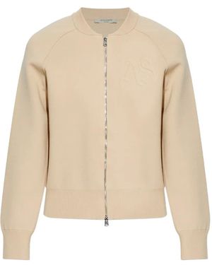 AllSaints Sonny Logo-Embossed Cardigan - Natural