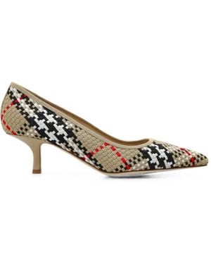 Burberry Gewebte Pumps Mit Check - Mettallic