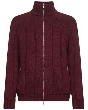 Brunello Cucinelli Zipped High-Collar Jumper - Purple