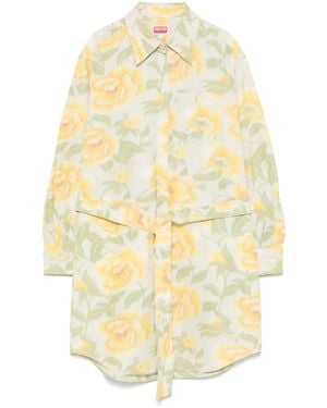 KENZO Peonies ミニドレス - イエロー