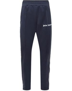 Palm Angels Logo-Detail Side-Stripe Track Trousers - Blue
