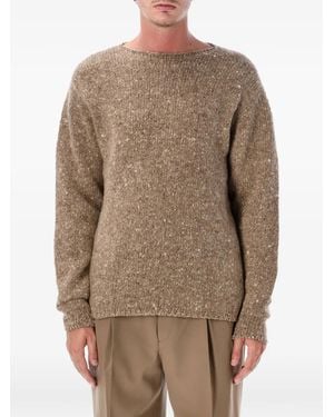 AURALEE Pullover Mit U-Boot-Ausschnitt - Natur