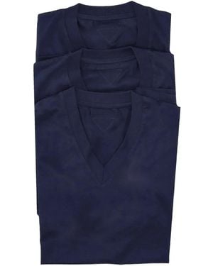Prada V-Neck Short-Sleeve T-Shirt - Blue