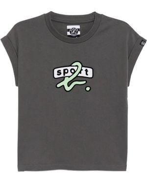 SPORT b. by agnès b. Logo-Embroidered T-Shirt - Grey