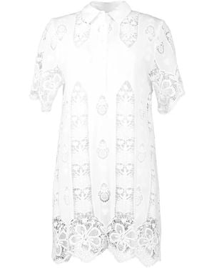 Miguelina Elle Minikleid mit Spitzeneinsatz - Weiß