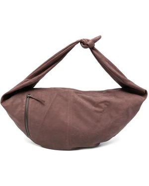 AUTENTICA 504 Knot Zip Leather Bag - Brown