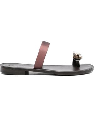 DONNARì Embellished Leather Sandals - White