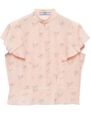 Prada Floral Print Shirt - Pink