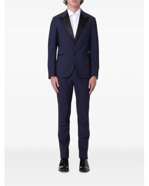 Eleventy Single-Breasted Peak-Lapel Suit - Blue