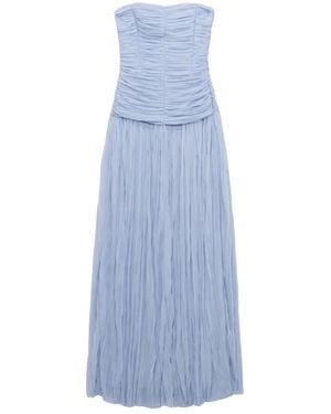 Jonathan Simkhai Danielle Crinkle-Jersey Bustier Maxi Gown Dress - Blue
