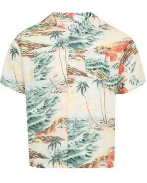 Orslow Tropical-Print Short-Sleeve Shirt - Natural