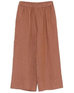 Xacus Jeanne Elasticated Cropped Pants - Brown