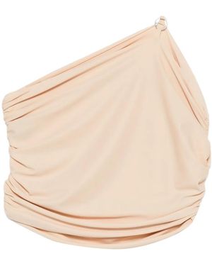 MEDEA Ruched One-Shoulder Blouse - Natural