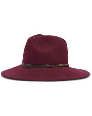 Barbour Tack Fedora Braided-Trim Hat - Purple