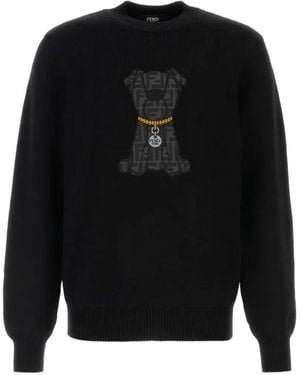 Fendi Pullover Mit Hundemotiv - Schwarz