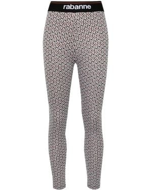Rabanne Bodyline Monogram-Jacquard Leggings - Grey