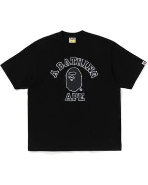 A Bathing Ape Logo-Print Cotton T-Shirt - Black