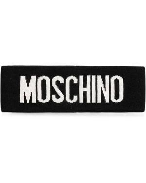 Moschino Logo-Intarsia Knitted Headband - White