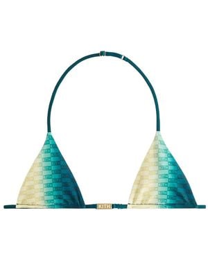 Kith Naya Ombre Logo-Print Triangle Bikini Top - Blue