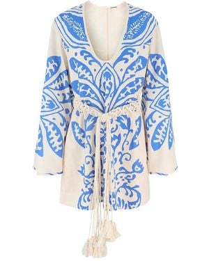 Alexis Bell-Sleeve Mini Dress - Blue