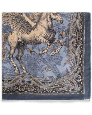 Etro Pegasus Paisley-Print Scarf - Gray
