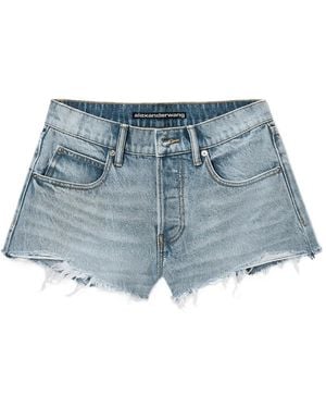 Alexander Wang Crystal Logo Pocket Relaxed Shorts - Blue