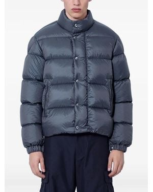 Moncler Pesio Quilted High-Collar Puffer Jacket - Blue