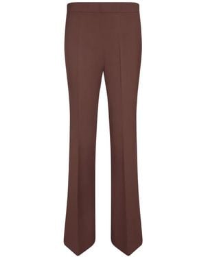 Blanca Vita Pressed-Crease Flared Trousers - Brown