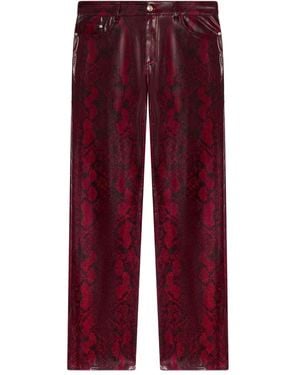 Gcds Split Hem Snakeskin Pants - Red
