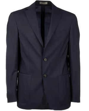 Corneliani Notch-Lapel Single-Breasted Blazer - Blue