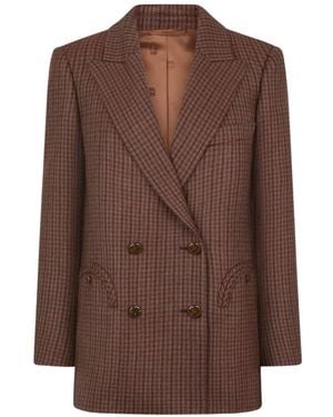 Blazé Milano Moat Double-Breasted Blazer - Brown