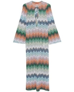 Missoni Zigzag-Knit Cut-Out Maxi Dress - Blue